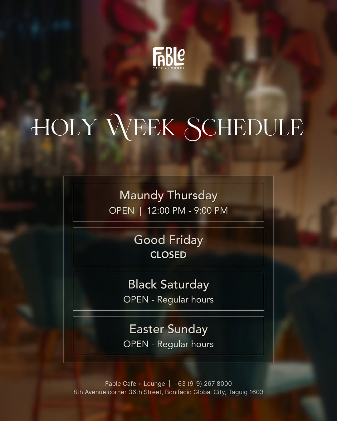 Fable Cafe Instagram post